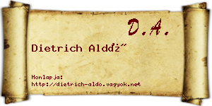 Dietrich Aldó névjegykártya